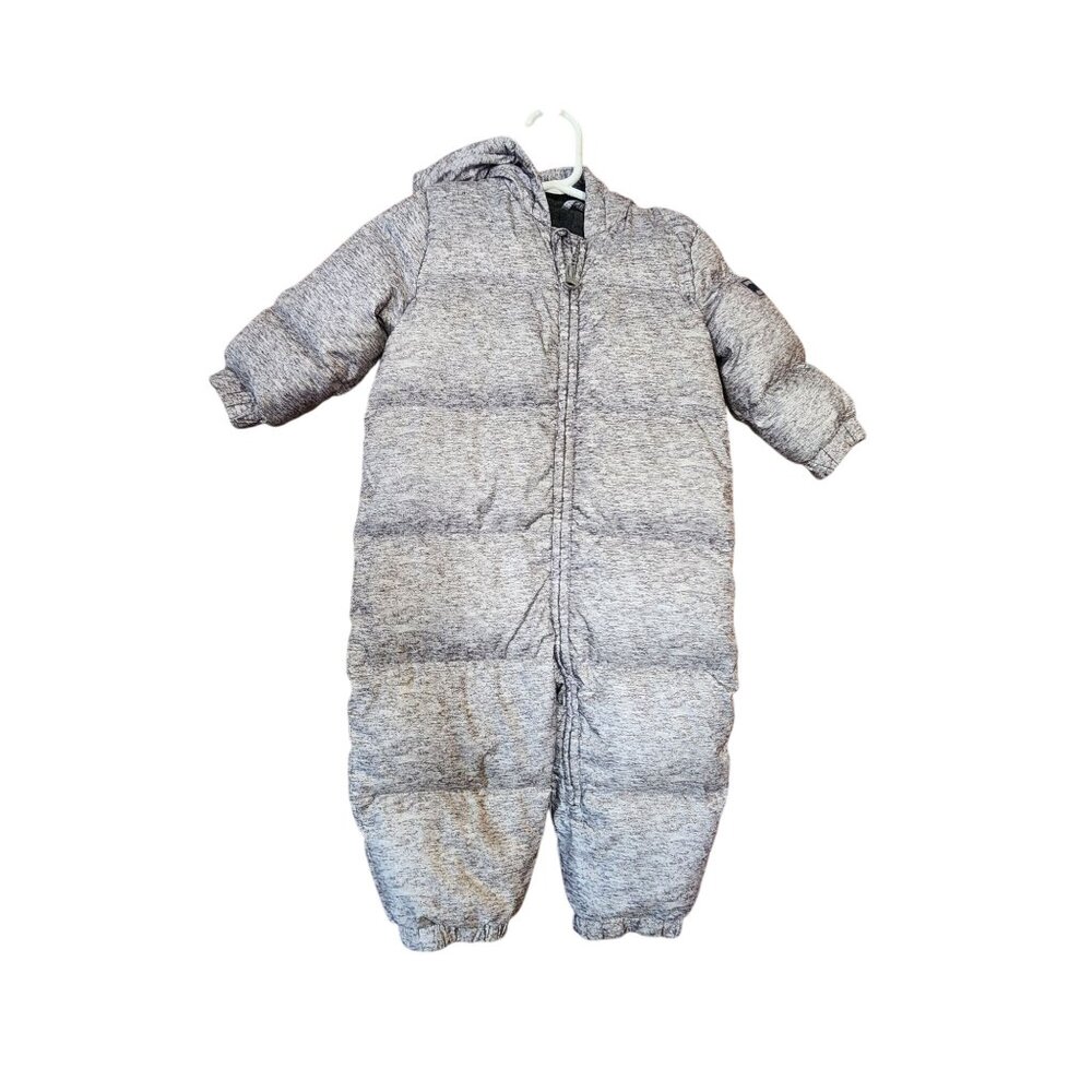 Baby Gap Gray Puffer Snowsuit With Hood & Zipper For 12-18 Months